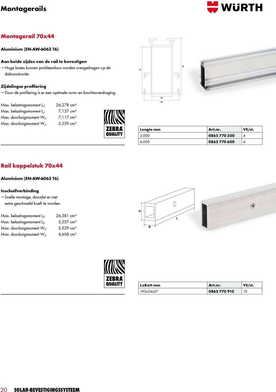 doorbuigmoment W y : 26,278 cm⁴ 7,137 cm⁴ 7,117 cm³ 3,259 cm³ Lengte Art.nr. VE/st. 3.000 0865 770 300 4 6.