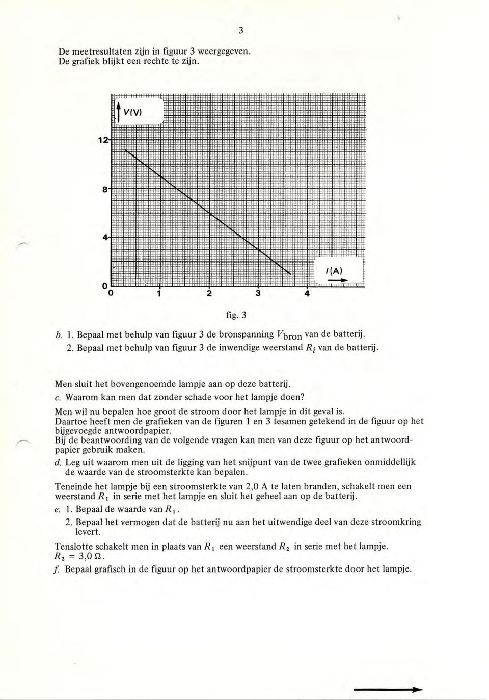 Daartoe heeft men de grafieken van de figuren 1 en 3 tesamen getekend in de figuur op het bijgevoegde antwoordpapier.