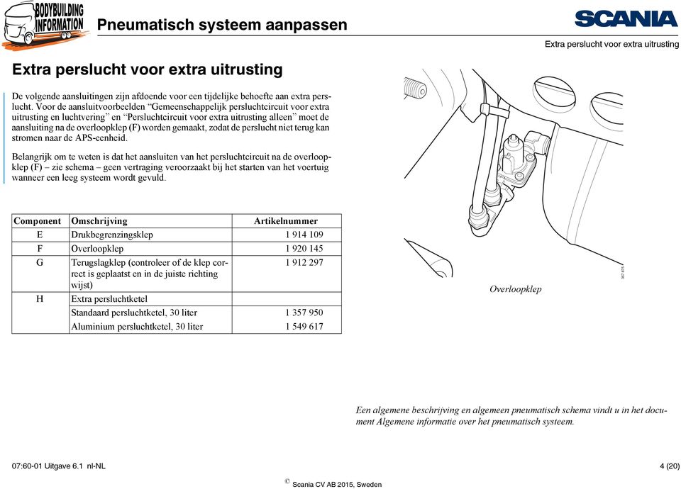 gemaakt, zodat de perslucht niet terug kan stromen naar de APS-eenheid.