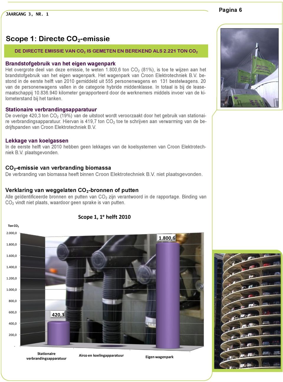 Het wagenpark van Croon Elektrotechniek B.V. bestond in de eerste helft van 2010 gemiddeld uit 555 personenwagens en 131 bestelwagens.