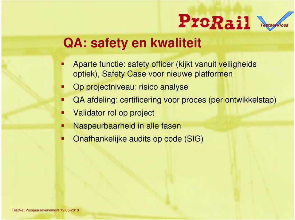 risico analyse QA afdeling: certificering voor proces (per ontwikkelstap)