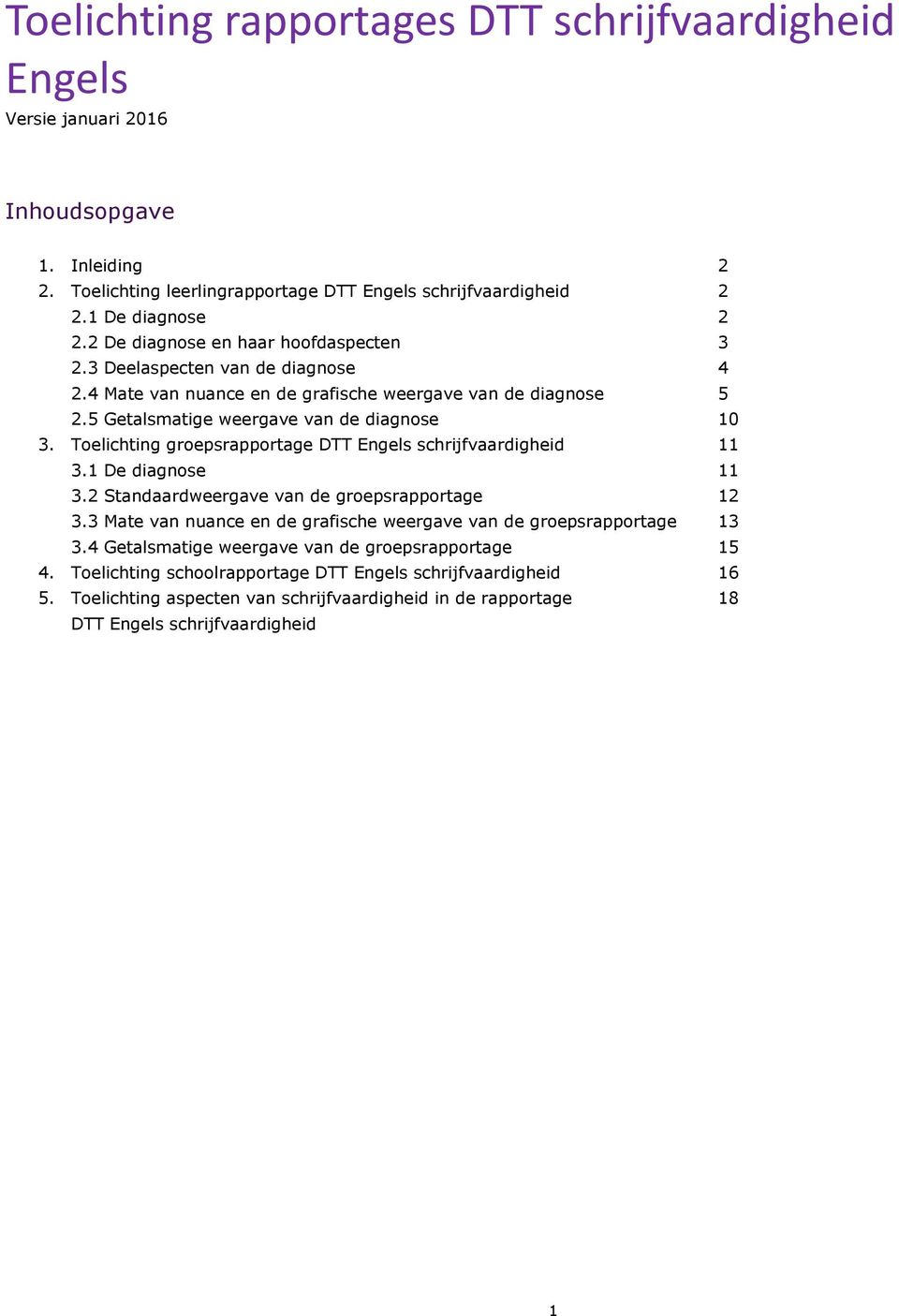 Toelichting groepsrapportage DTT Engels schrijfvaardigheid 11 3.1 De diagnose 11 3.2 Standaardweergave van de groepsrapportage 12 3.