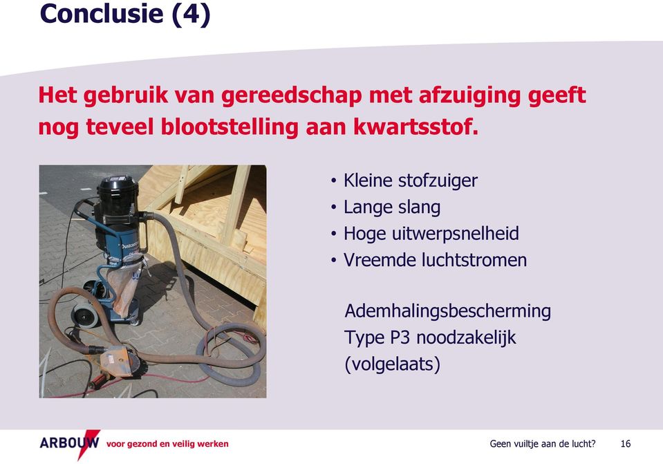 Kleine stofzuiger Lange slang Hoge uitwerpsnelheid Vreemde luchtstromen