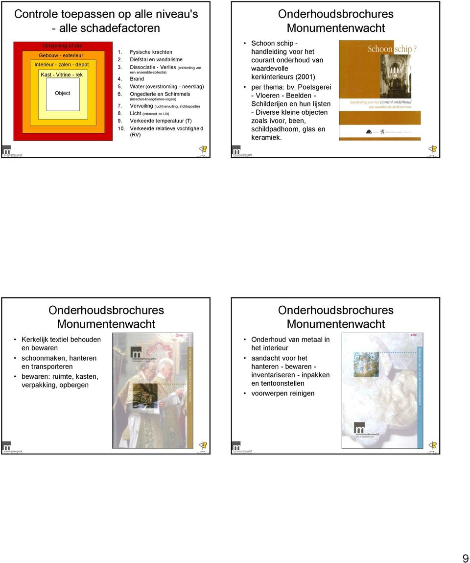 Vervuiling (luchtvervuiling, stofdepositie) 8. Licht (infrarood en UV) 9. Verkeerde temperatuur (T) 10.