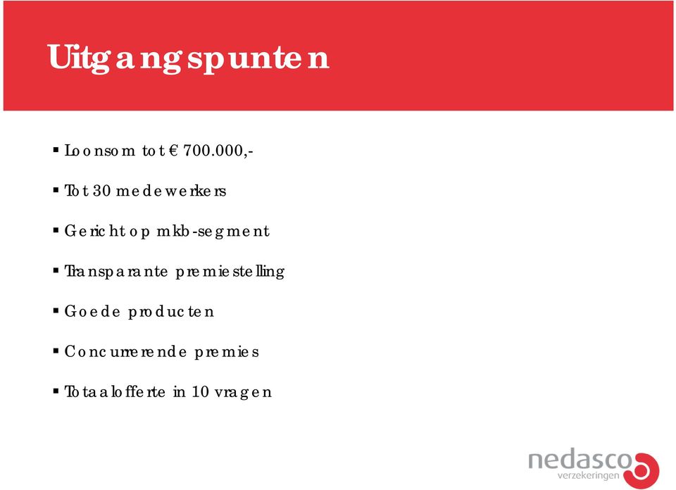 mkb-segment Transparante premiestelling