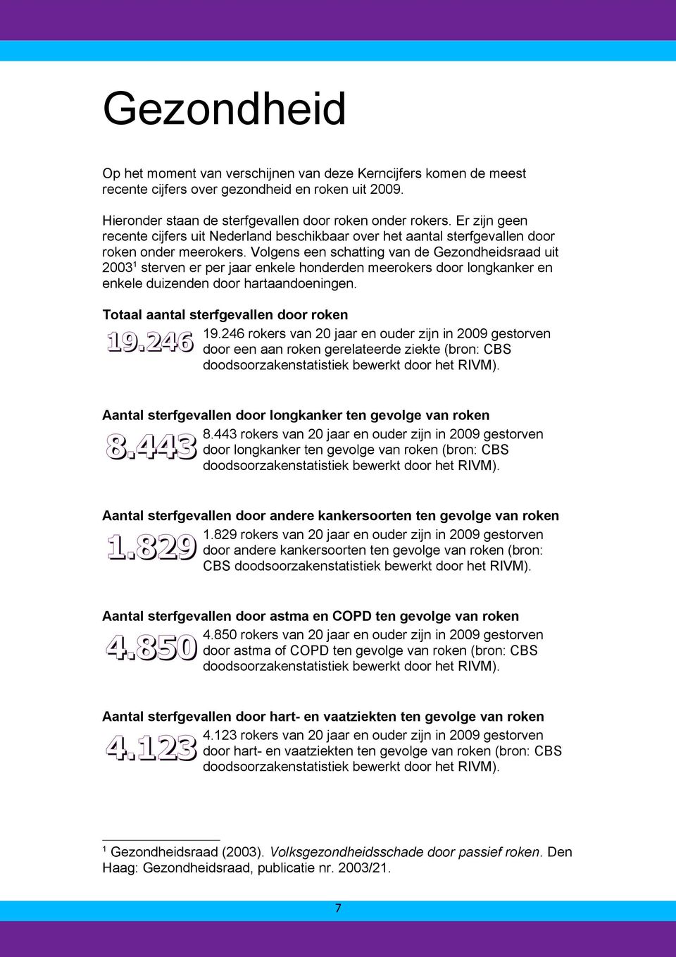 Volgens een schatting van de Gezondheidsraad uit 2003 1 sterven er per jaar enkele honderden meerokers door longkanker en enkele duizenden door hartaandoeningen.