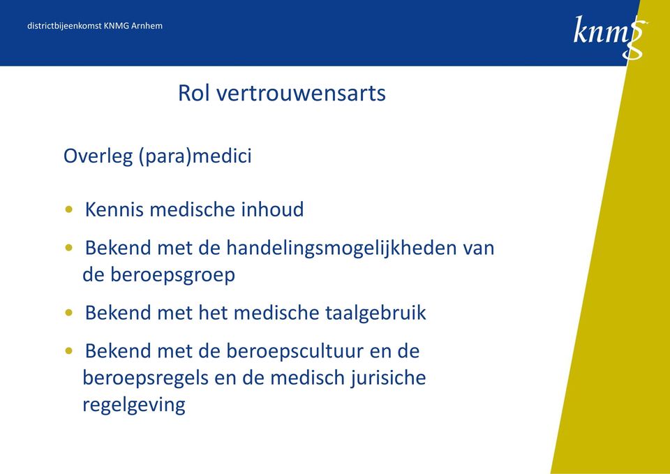 beroepsgroep Bekend met het medische taalgebruik Bekend met