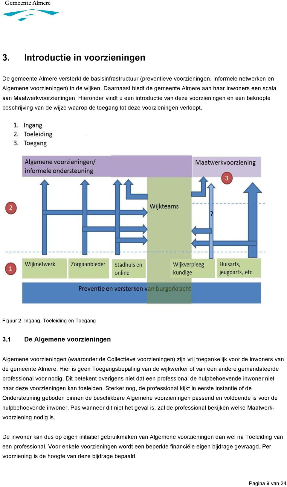 Hieronder vindt u een introductie van deze voorzieningen en een beknopte beschrijving van de wijze waarop de toegang tot deze voorzieningen verloopt. Figuur 2. Ingang, Toeleiding en Toegang 3.