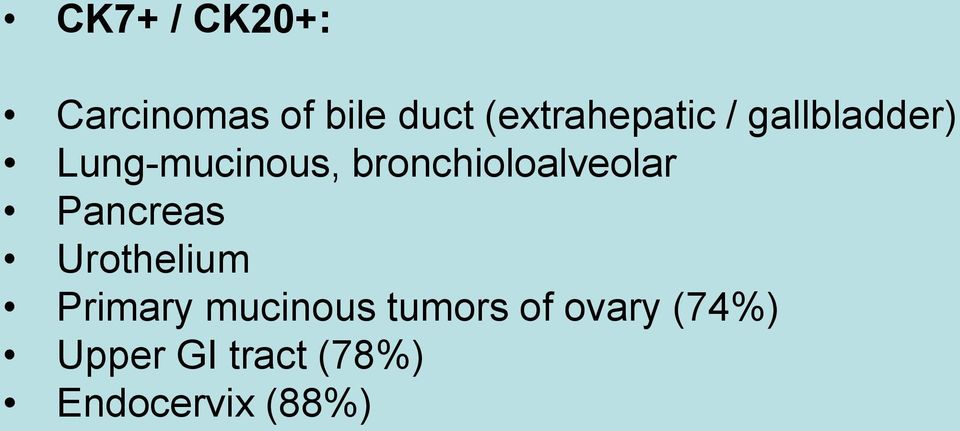 bronchioloalveolar Pancreas Urothelium Primary