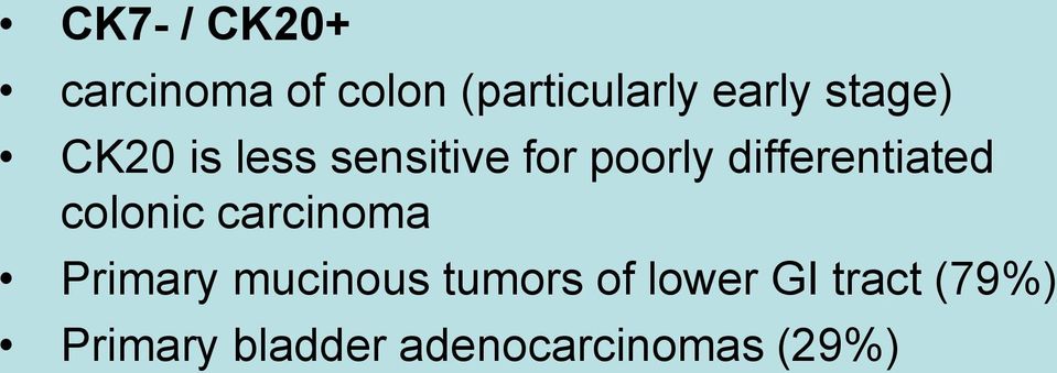differentiated colonic carcinoma Primary mucinous