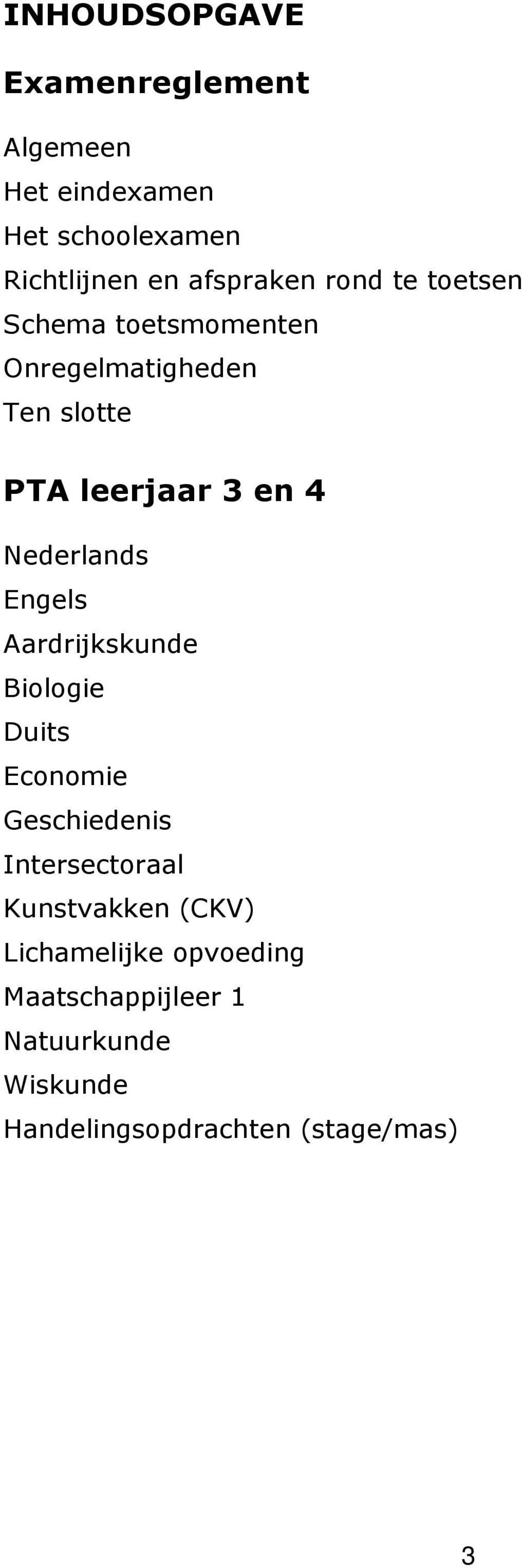 Nederlands Engels Aardrijkskunde Biologie Duits Economie Geschiedenis Intersectoraal