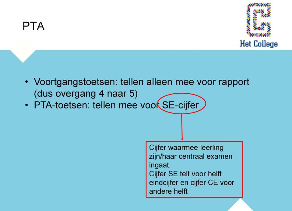 Cijfer waarmee leerling zijn/haar centraal examen ingaat.