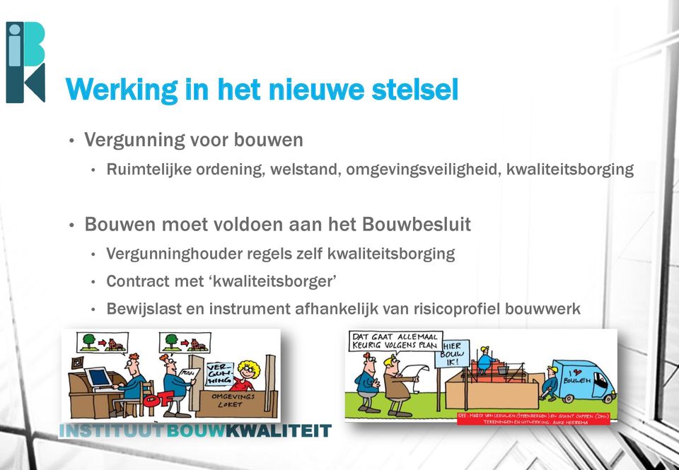 het Bouwbesluit Vergunninghouder regels zelf kwaliteitsborging Contract met