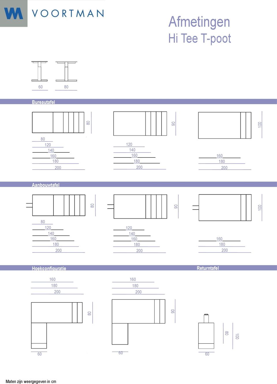 Aanbouwtafel 120 120 140 140 160 160 1 1