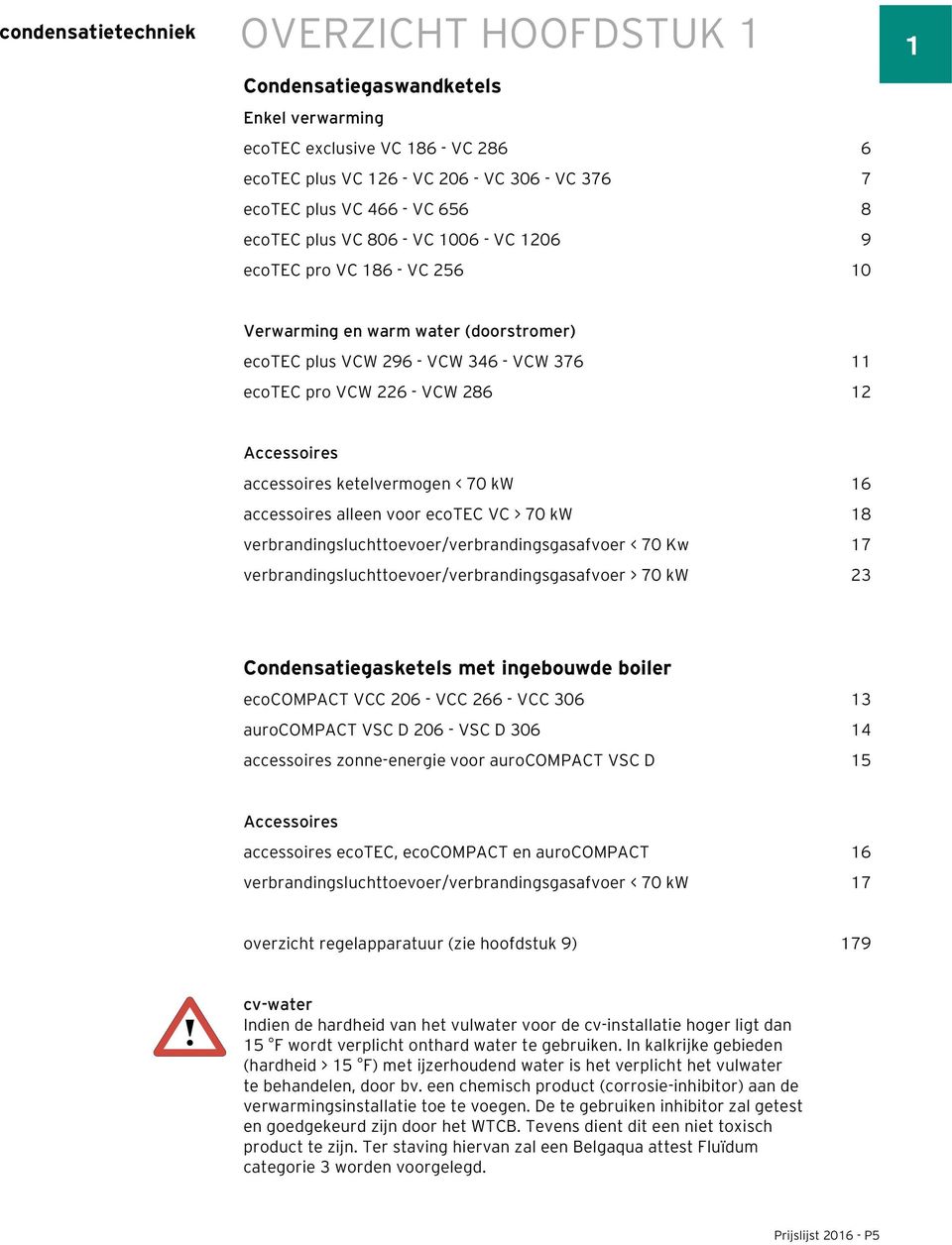 accessoires ketelvermogen < 70 kw 16 accessoires alleen voor ecotec VC > 70 kw 18 verbrandingsluchttoevoer/verbrandingsgasafvoer < 70 Kw 17 verbrandingsluchttoevoer/verbrandingsgasafvoer > 70 kw 23