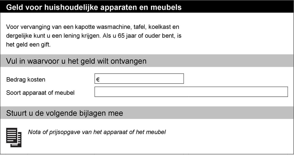 Als u 65 jaar of ouder bent, is het geld een gift.