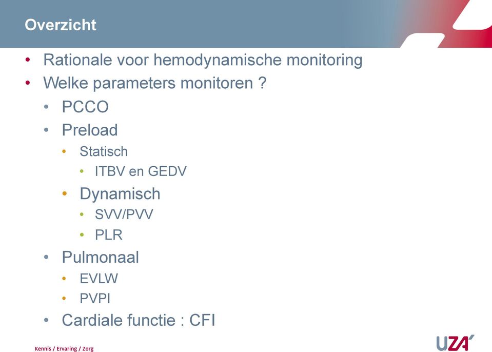 PCCO Preload Statisch ITBV en GEDV Dynamisch