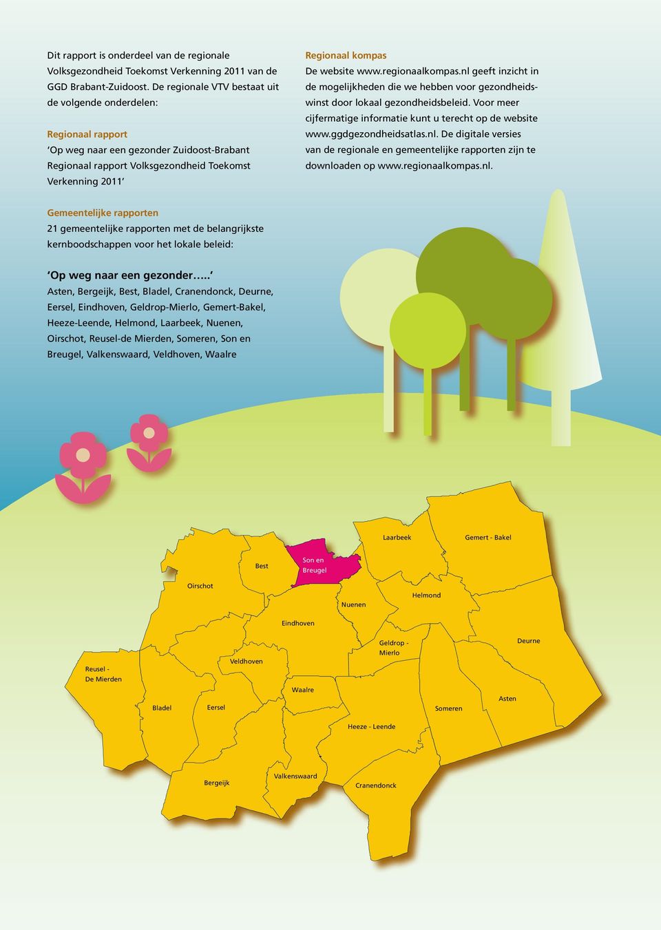 www.regionaalkompas.nl geeft inzicht in de mogelijkheden die we hebben voor gezondheidswinst door lokaal gezondheidsbeleid. Voor meer cijfermatige informatie kunt u terecht op de website www.