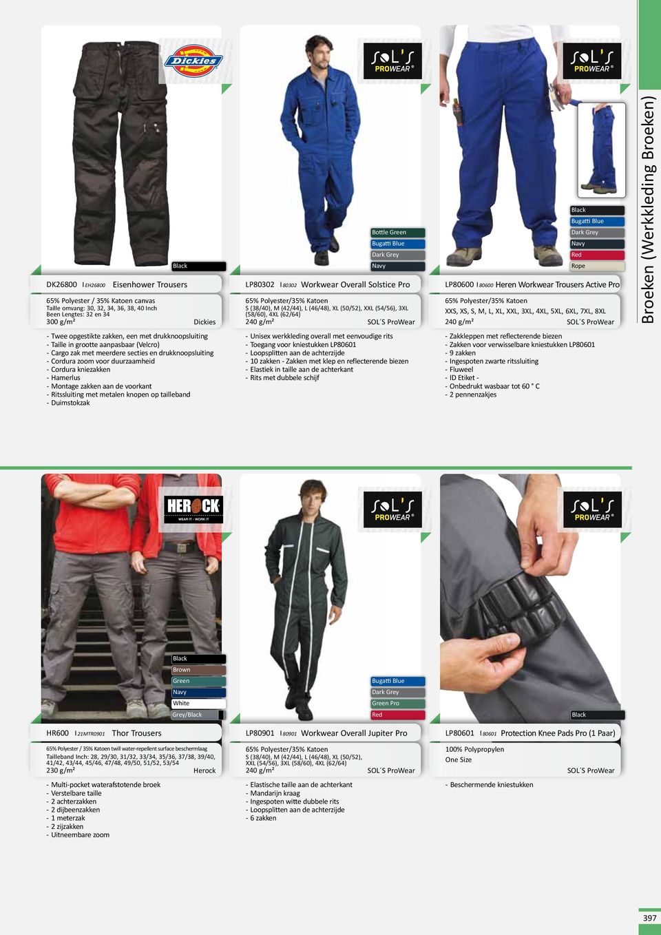 Grey Red Rope Heren Workwear Trousers Active Pro 65% Polyester/35% Katoen XXS, XS,, XXL, 3XL, 4XL, 5XL, 6XL, 7XL, 8XL 240 g/m² SOL S ProWear Broeken (Werkkleding Broeken) Twee opgestikte zakken, een