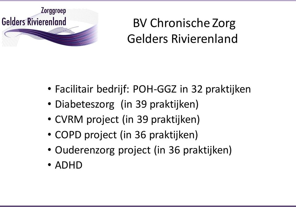 praktijken) CVRM project (in 39 praktijken) COPD