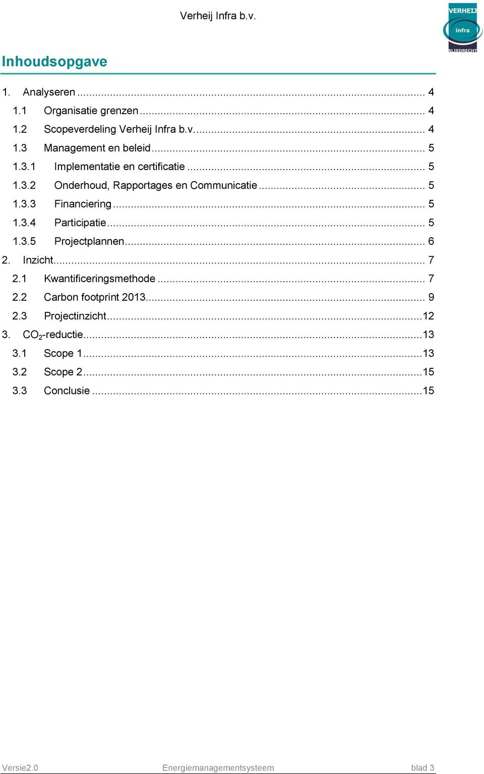 .. 5 1.3.5 Projectplannen... 6 2. Inzicht... 7 2.1 Kwantificeringsmethode... 7 2.2 Carbon footprint 2013... 9 2.3 Projectinzicht.