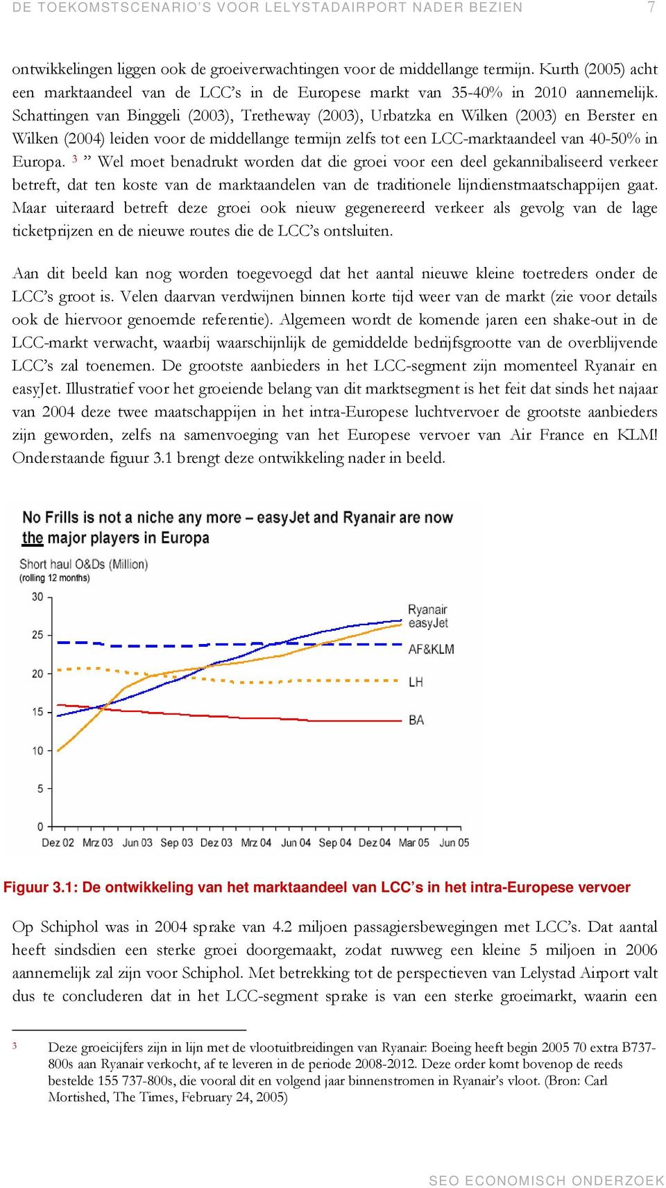 Schattingen van Binggeli (2003), Tretheway (2003), Urbatzka en Wilken (2003) en Berster en Wilken (2004) leiden voor de middellange termijn zelfs tot een LCC-marktaandeel van 40-50% in Europa.