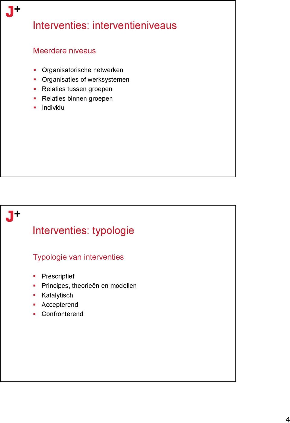 binn groep Individu Intervties: typologie Typologie van intervties