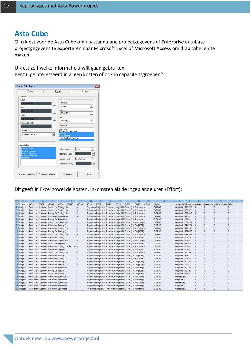 U kiest zelf welke informatie u wilt gaan gebruiken.