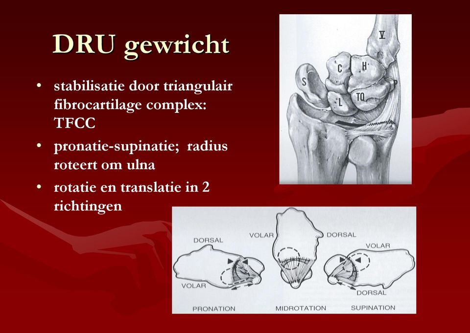 TFCC pronatie-supinatie; radius