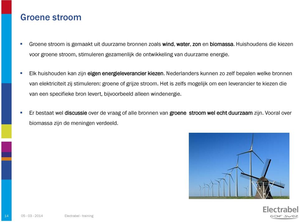 Nederlanders kunnen zo zelf bepalen welke bronnen van elektriciteit zij stimuleren: groene of grijze stroom.