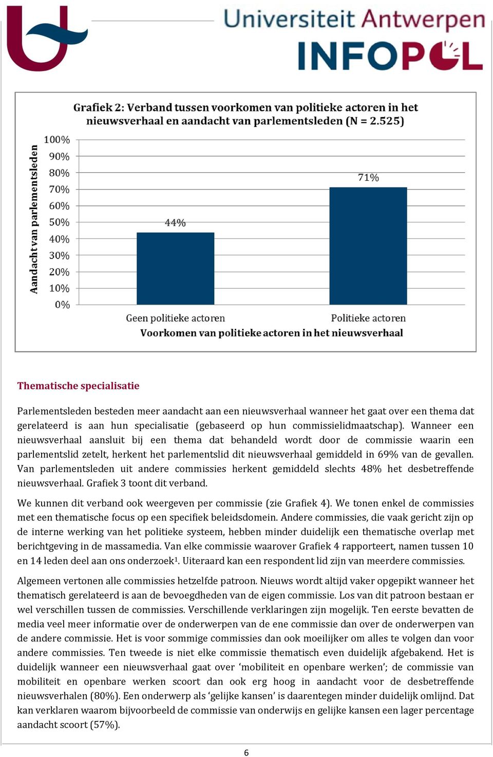 Wanneer een nieuwsverhaal aansluit bij een thema dat behandeld wordt door de commissie waarin een parlementslid zetelt, herkent het parlementslid dit nieuwsverhaal gemiddeld in 69% van de gevallen.