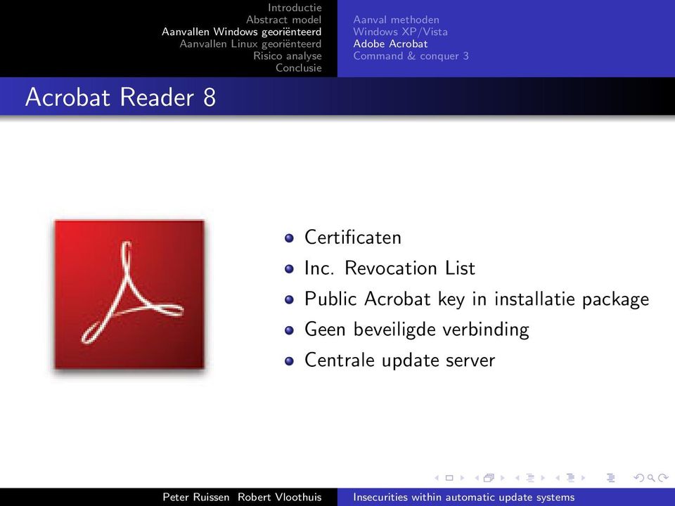 Revocation List Public Acrobat key in installatie