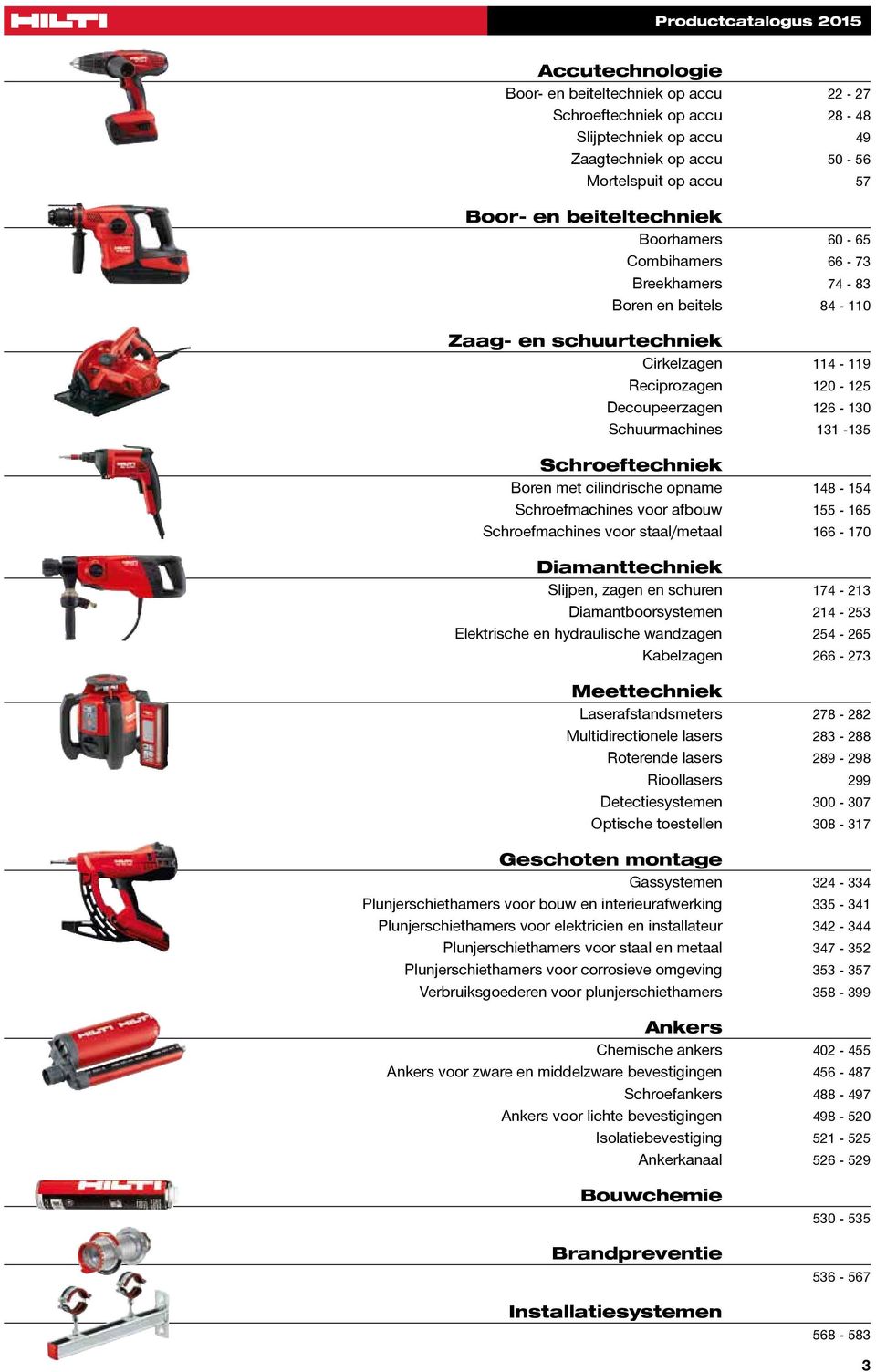 131-135 Schroeftechniek Boren met cilindrische opname 148-154 Schroefmachines voor afbouw 155-165 Schroefmachines voor staal/metaal 166-170 Diamanttechniek Slijpen, zagen en schuren 174-213