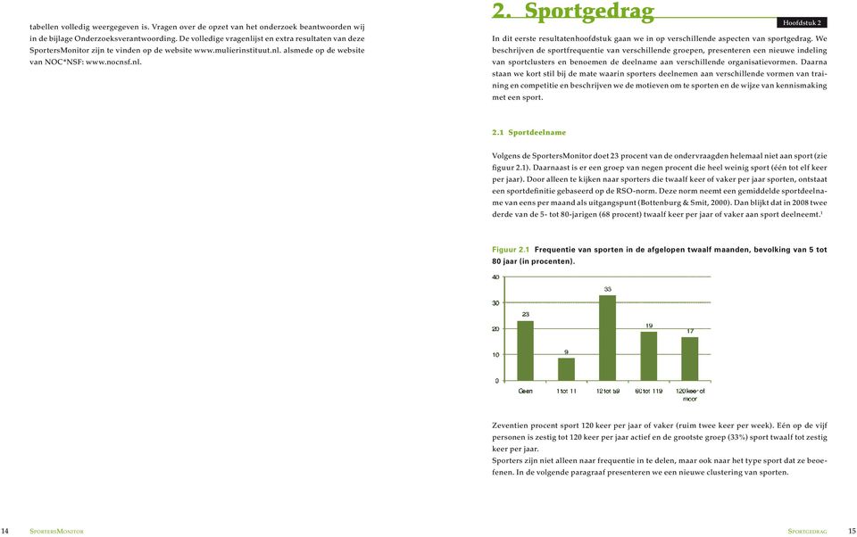 Sportgedrag Hoofdstuk 2 In dit eerste resultatenhoofdstuk gaan we in op verschillende aspecten van sportgedrag.