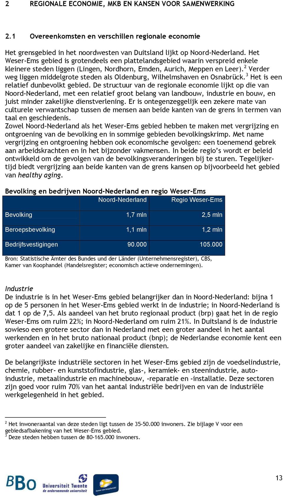 2 Verder weg liggen middelgrote steden als Oldenburg, Wilhelmshaven en Osnabrück. 3 Het is een relatief dunbevolkt gebied.