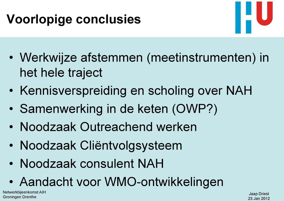 Samenwerking in de keten (OWP?