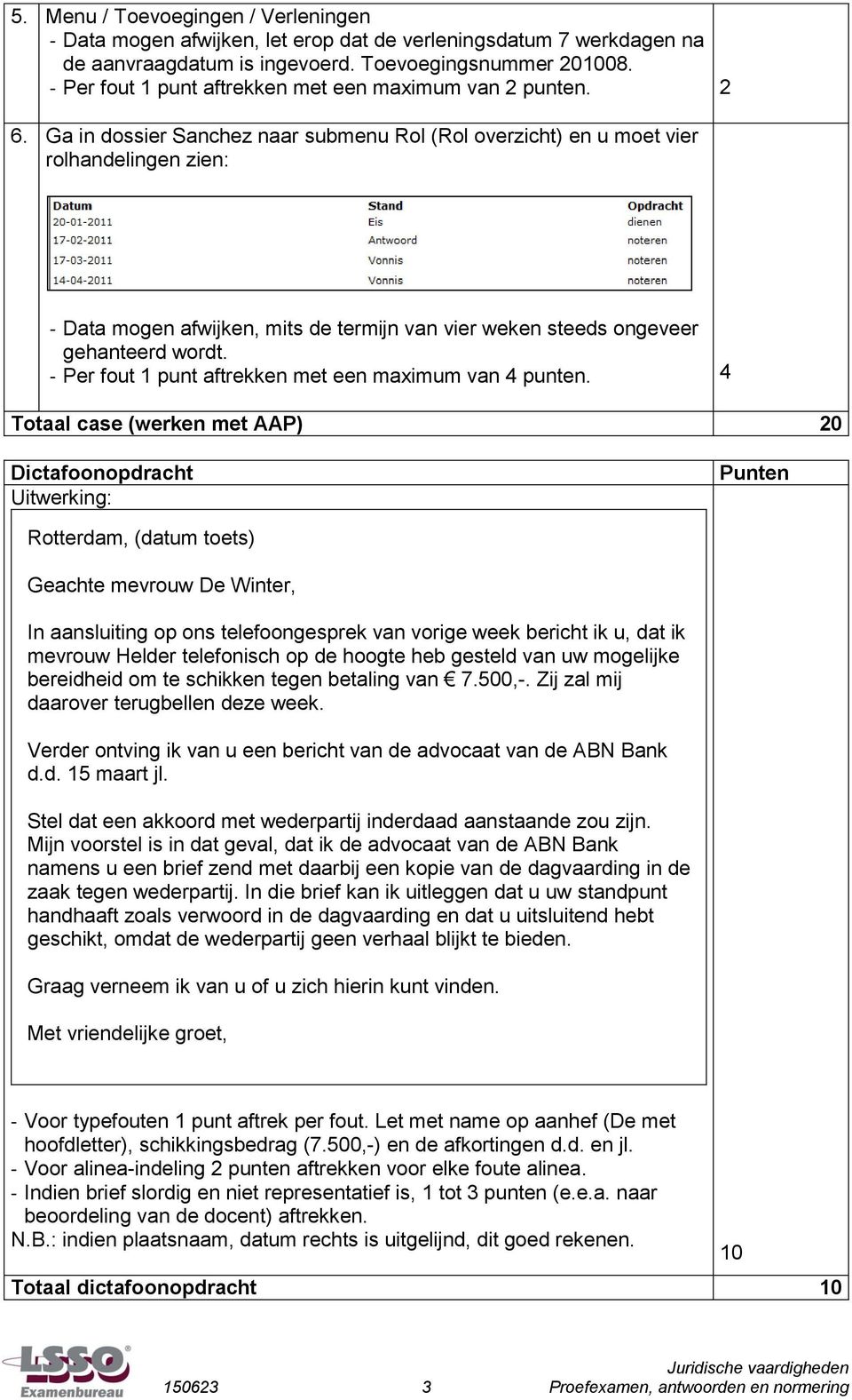 Ga in dossier Sanchez naar submenu Rol (Rol overzicht) en u moet vier rolhandelingen zien: - Data mogen afwijken, mits de termijn van vier weken steeds ongeveer gehanteerd wordt.