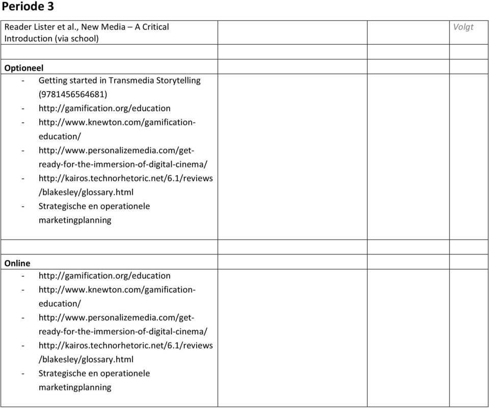 1/reviews /blakesley/glossary.html Strategische en operationele marketingplanning Online http://gamification.org/education http://www.knewton.