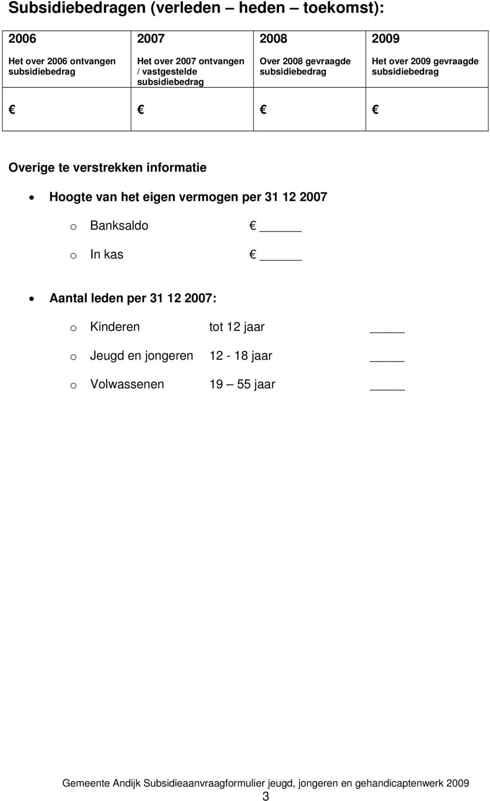 verstrekken infrmatie Hgte van het eigen vermgen per 31 12 Banksald In kas Aantal leden per 31 12 : Kinderen tt 12 jaar