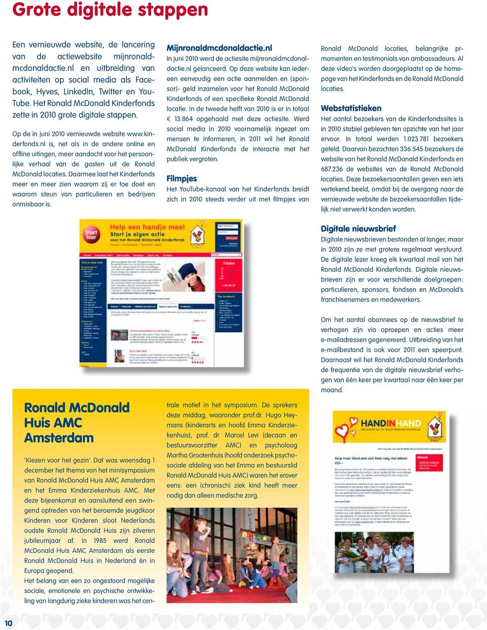 Op de in juni vernieuwde website www.kinderfonds.nl is, net als in de andere online en offline uitingen, meer aandacht voor het persoonlijke verhaal van de gasten uit de Ronald McDonald locaties.