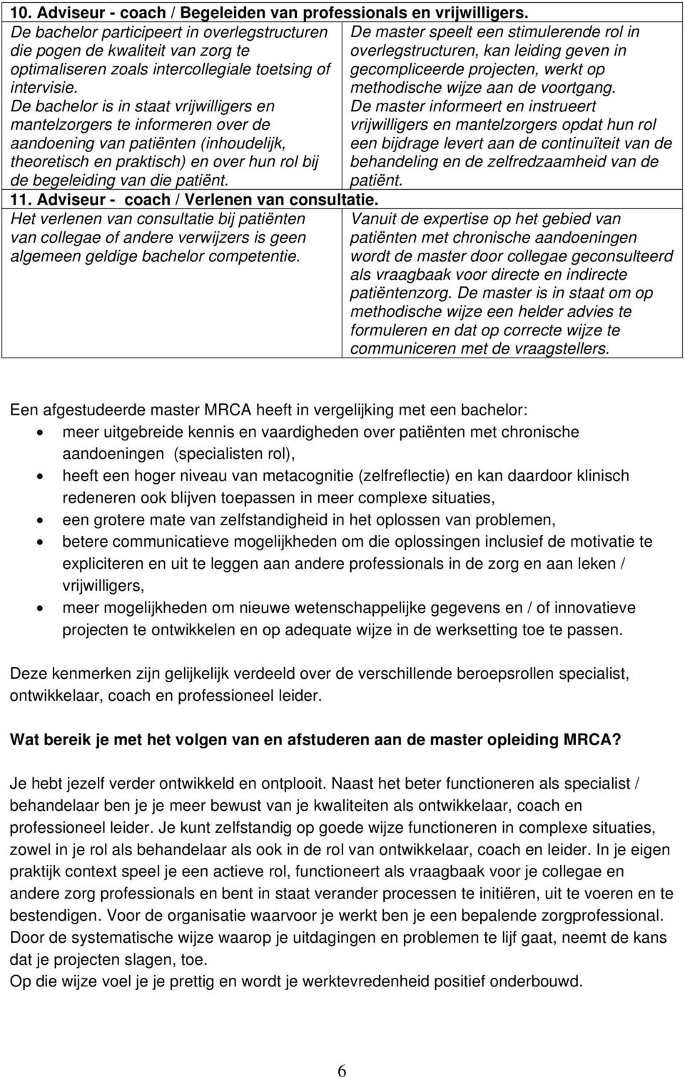 toetsing of gecompliceerde projecten, werkt op intervisie. methodische wijze aan de voortgang.