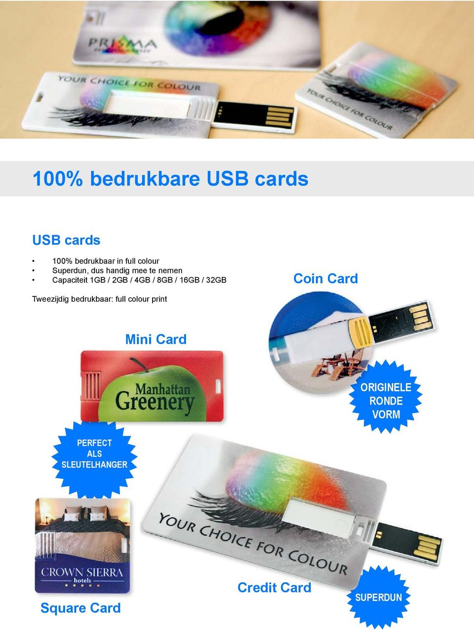 Tweezijdig bedrukbaar: full colour print Mini Card ORIGINELE