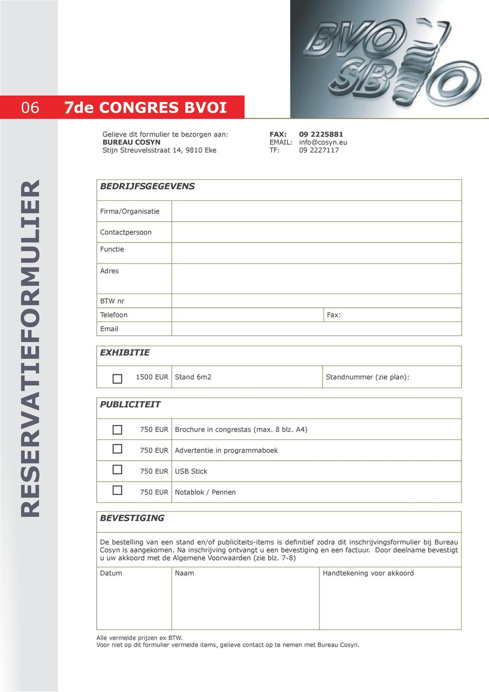 EUR Brochure in congrestas (max. 8 blz.