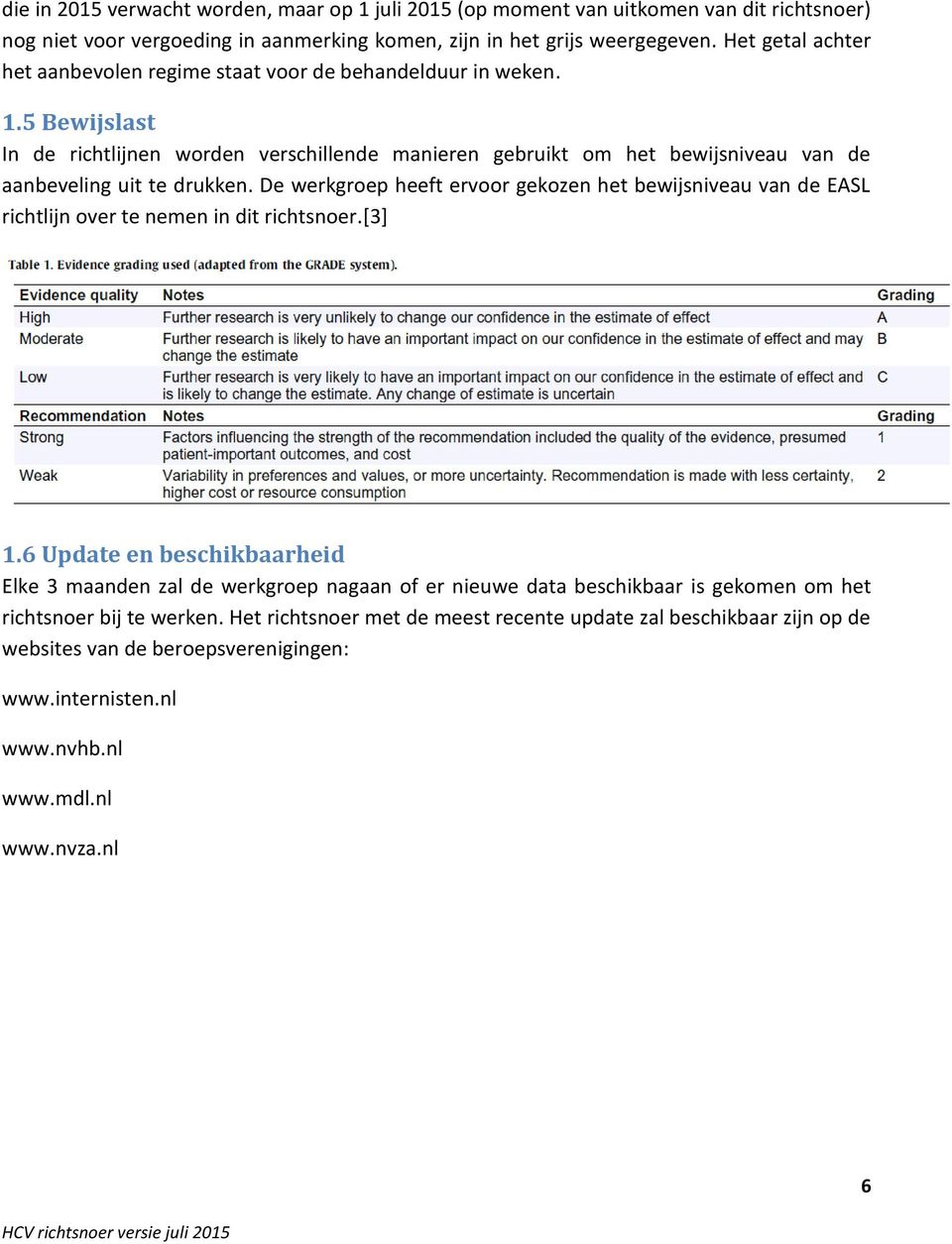 5 Bewijslast In de richtlijnen worden verschillende manieren gebruikt om het bewijsniveau van de aanbeveling uit te drukken.