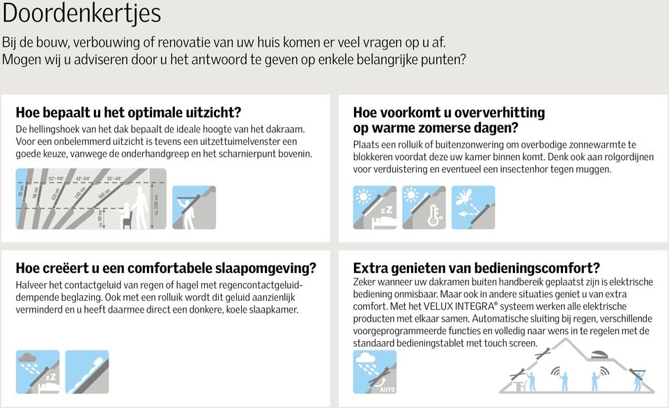 Voor een onbelemmerd uitzicht is tevens een uitzettuimelvenster een goede keuze, vanwege de onderhandgreep en het scharnierpunt bovenin.