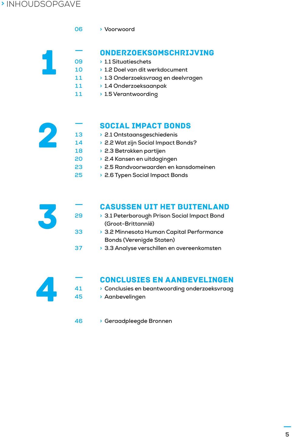 5 Randvoorwaarden en kansdomeinen > 2.6 Typen Social Impact Bonds 3 29 33 37 CASUSSEN UIT HET BUITENLAND > 3.1 Peterborough Prison Social Impact Bond (Groot-Brittannië) > 3.