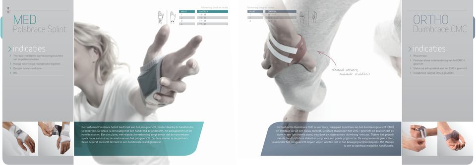 CMC-I gewricht De Push med Polsbrace Splint biedt rust aan het polsgewricht, zonder daarbij de handfunctie te beperken.