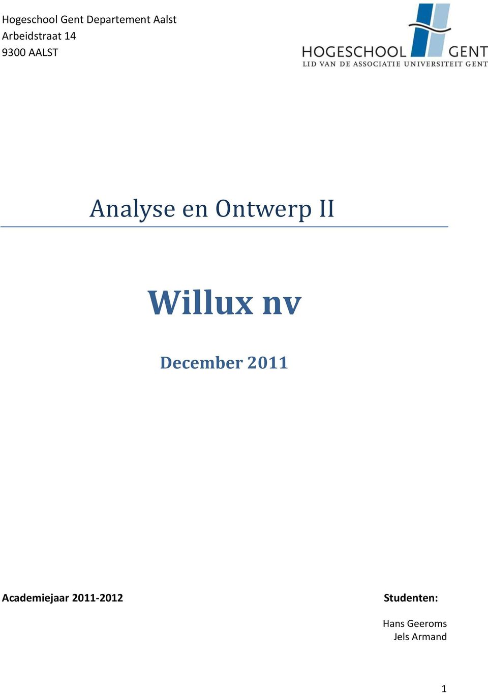 Ontwerp II Willux nv December 2011