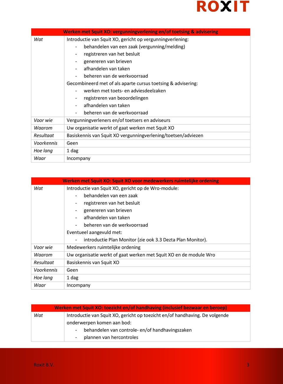 van beoordelingen - afhandelen van taken - beheren van de werkvoorraad Vergunningverleners en/of toetsers en adviseurs Uw organisatie werkt of gaat werken met Squit XO Basiskennis van Squit XO