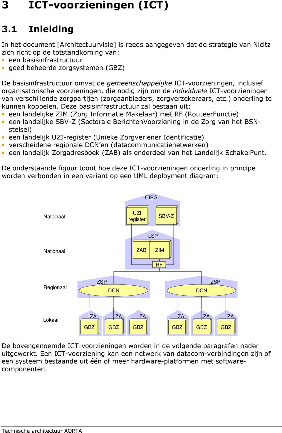 basisinfrastructuur omvat de gemeenschappelijke ICT-voorzieningen, inclusief organisatorische voorzieningen, die nodig zijn om de individuele ICT-voorzieningen van verschillende zorgpartijen